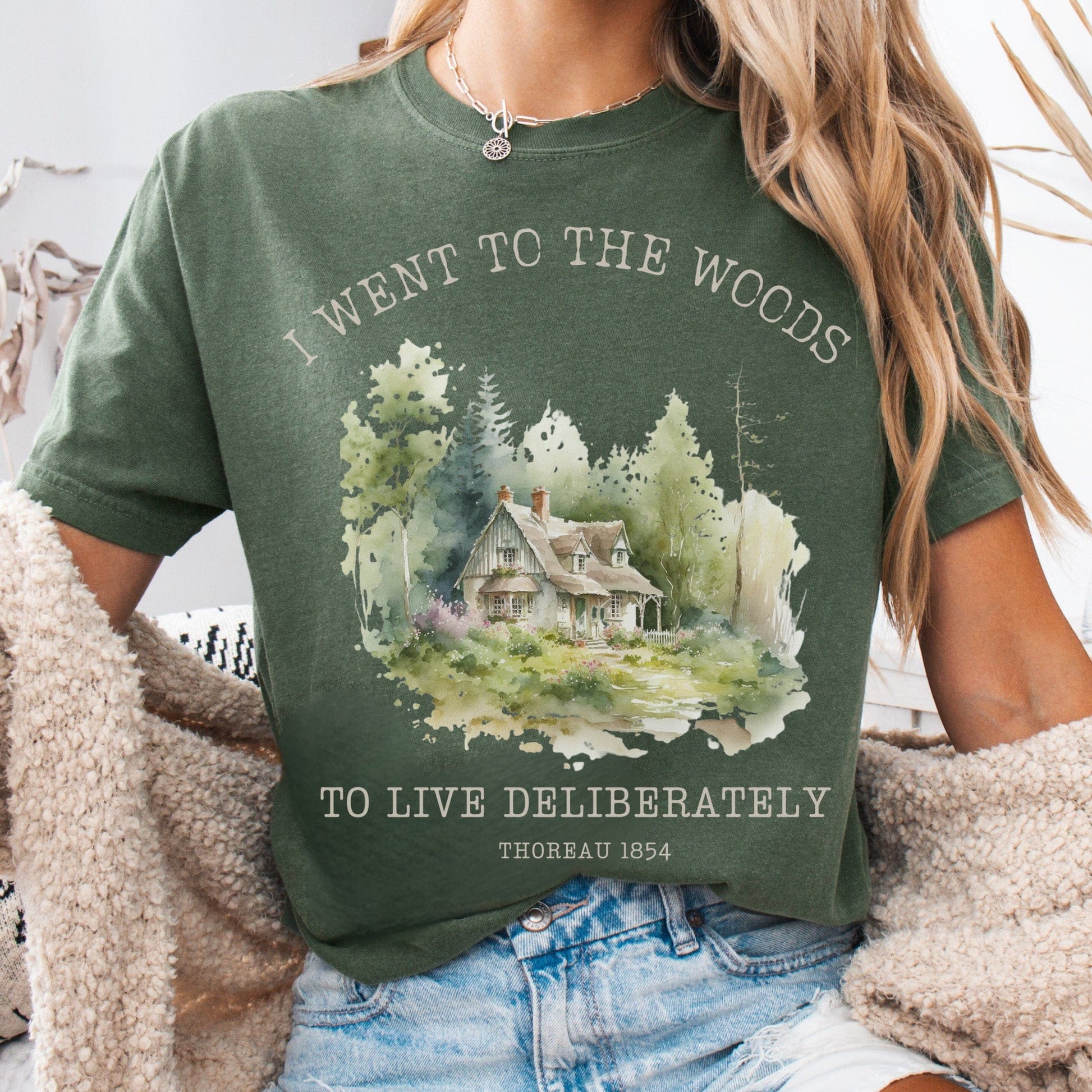 T-Shirt Moss / S I Went To the Woods To Live Deliberately Cottage Edition T-Shirt The Mystic Eden