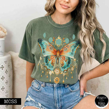 T-Shirt Moss / S Mystical and Whimsical Butterfly Shirt The Mystic Eden
