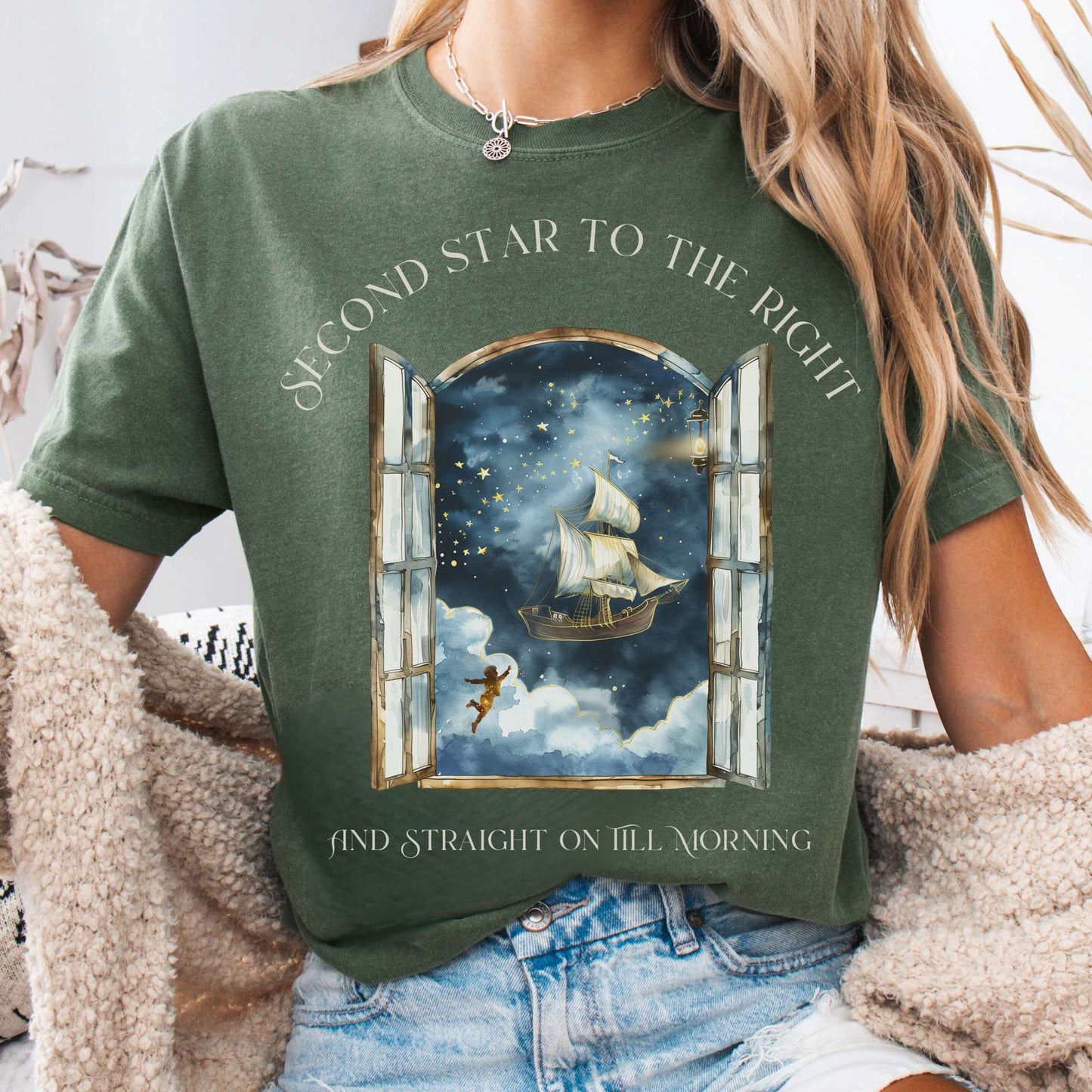 T-Shirt Moss / S Second Star to the Right Peter Pan Tee The Mystic Eden