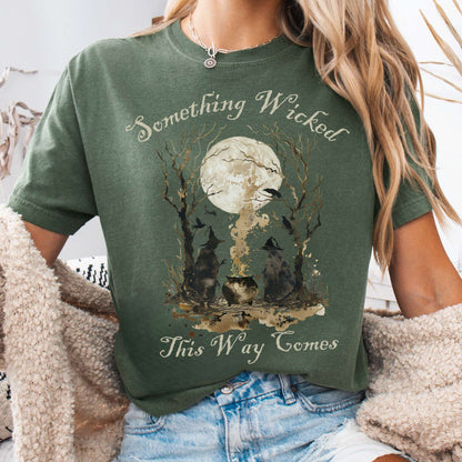 T-Shirt Moss / S Something Wicked This Way Comes, Shakespeare Macbeth Witches Shirt The Mystic Eden