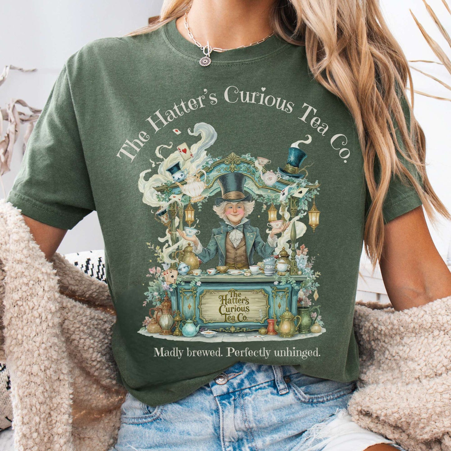 T-Shirt Moss / S The Hatters Curious Tea Co T-Shirt The Mystic Eden