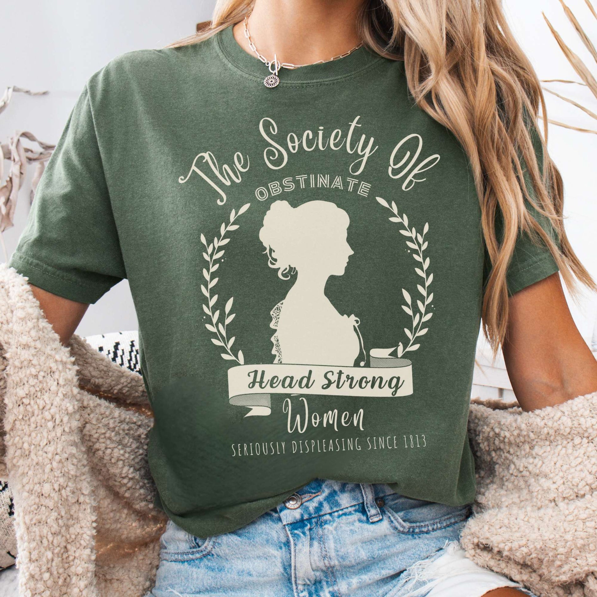 T-Shirt Moss / S The Society of Obstinate Head Strong Women Jane Austen Shirt The Mystic Eden