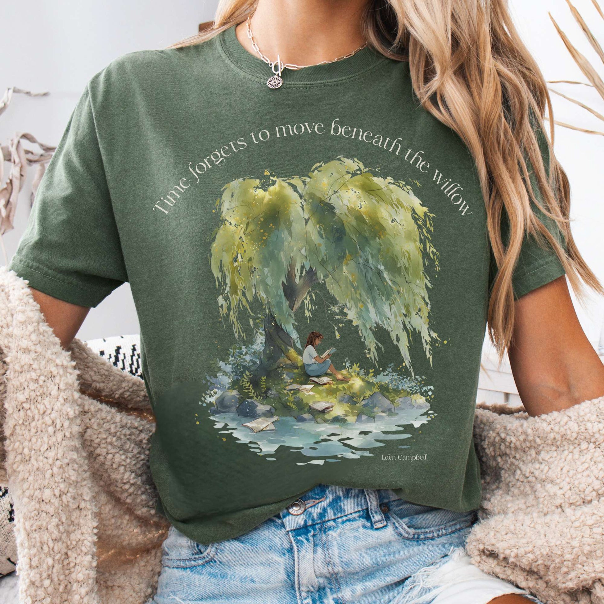 T-Shirt Moss / S Time Forgets to Move Beneath the Willow Tee The Mystic Eden