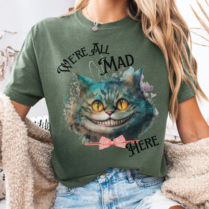 T-Shirt Moss / S Vintage Cheshire Cat Alice in Wonderland T-Shirt The Mystic Eden