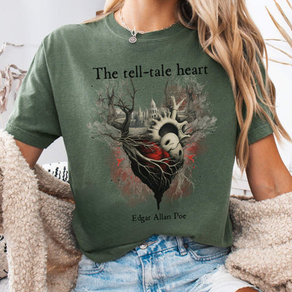 T-Shirt Moss / S Vintage Edgar Allan Poe Shirt - The Tell Tale Heart The Mystic Eden