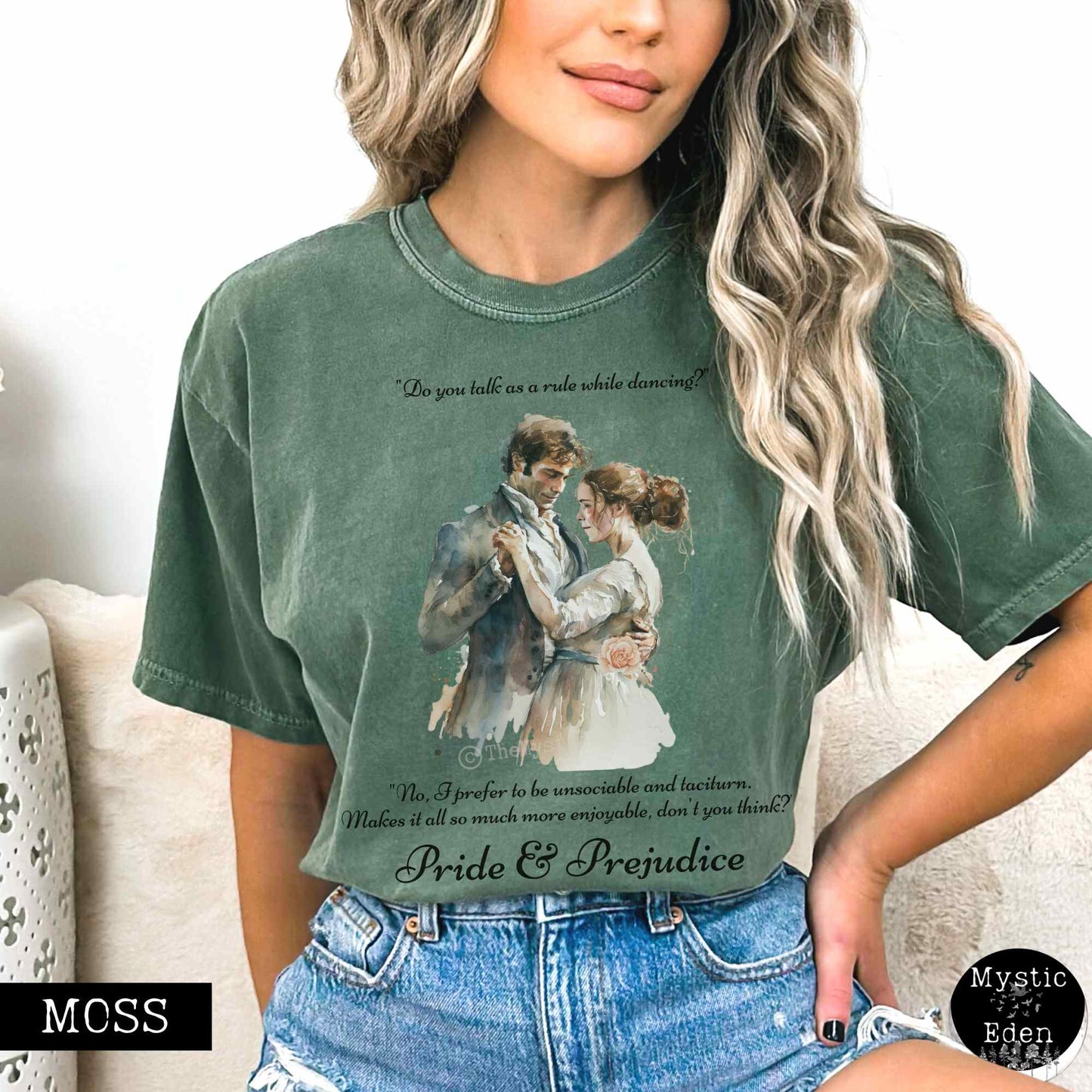 T-Shirt Moss / S Vintage Pride & Prejudice T-shirt The Mystic Eden