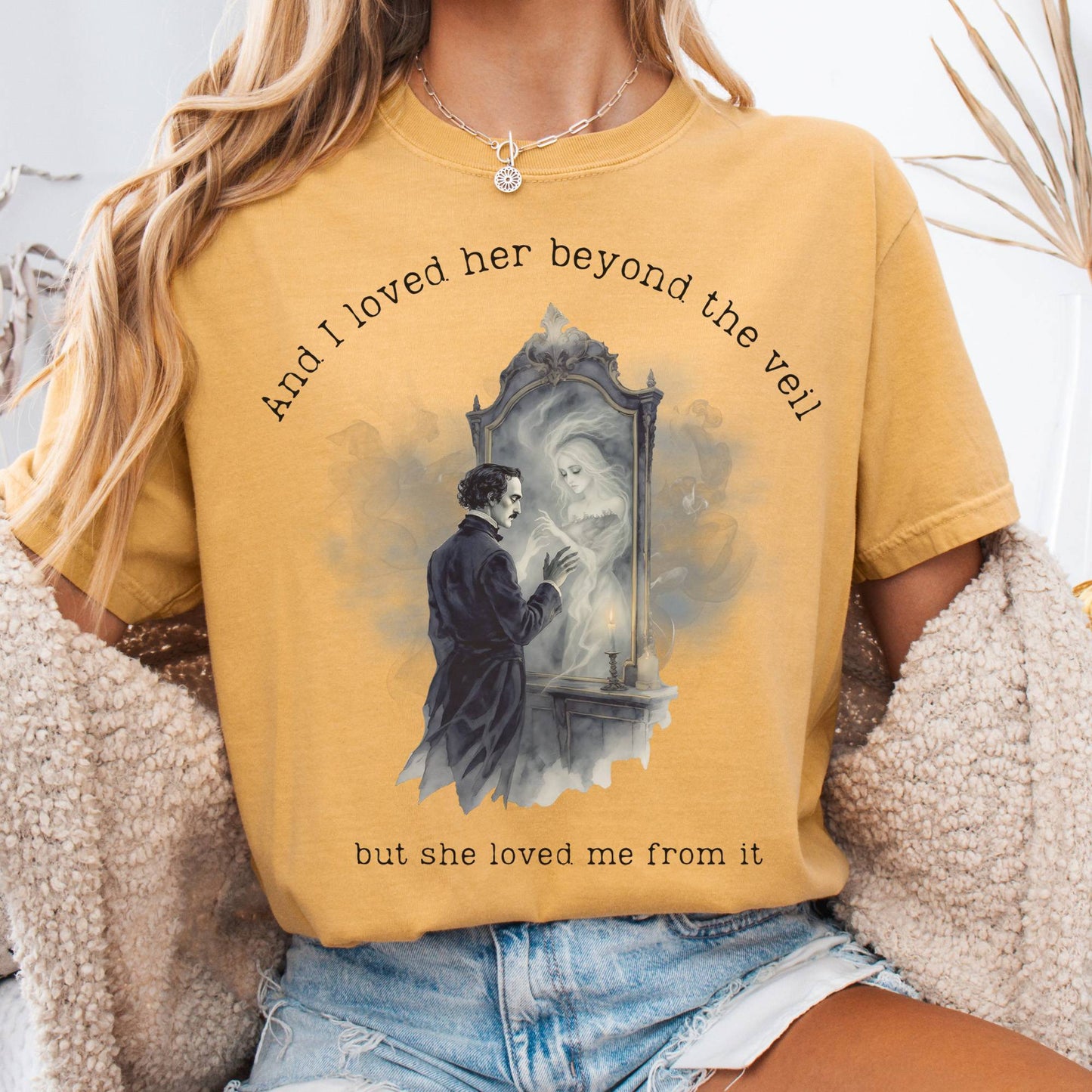 T-Shirt Mustard / S And I Loved Her Beyond The Veil Poe Tee The Mystic Eden