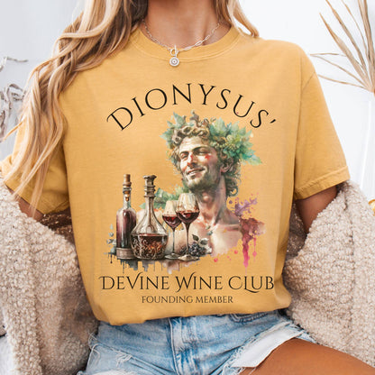 T-Shirt Mustard / S Dionysus Devine Wine Club Mythology Tee The Mystic Eden