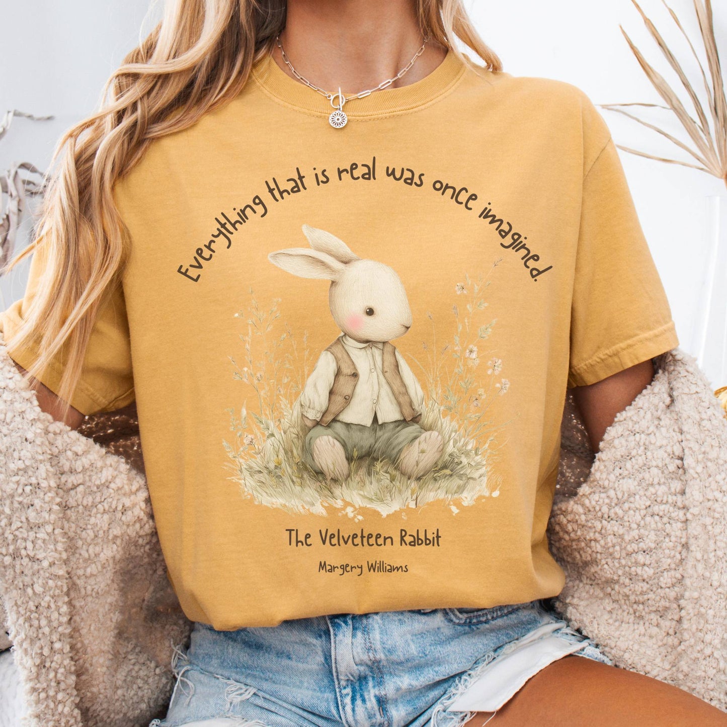 T-Shirt Mustard / S Everything Real Was Once Imagined The Velveteen Rabbit Tee The Mystic Eden