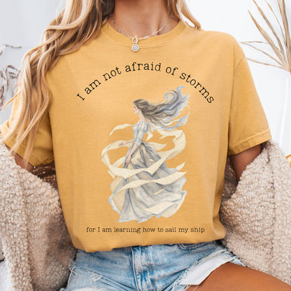 T-Shirt Mustard / S I Am Not Afraid of Storms Little Women Tee The Mystic Eden