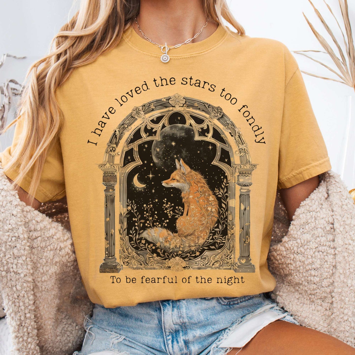 T-Shirt Mustard / S I Have Loved the Stars Too Fondly Sarah Williams Poetry Tee The Mystic Eden