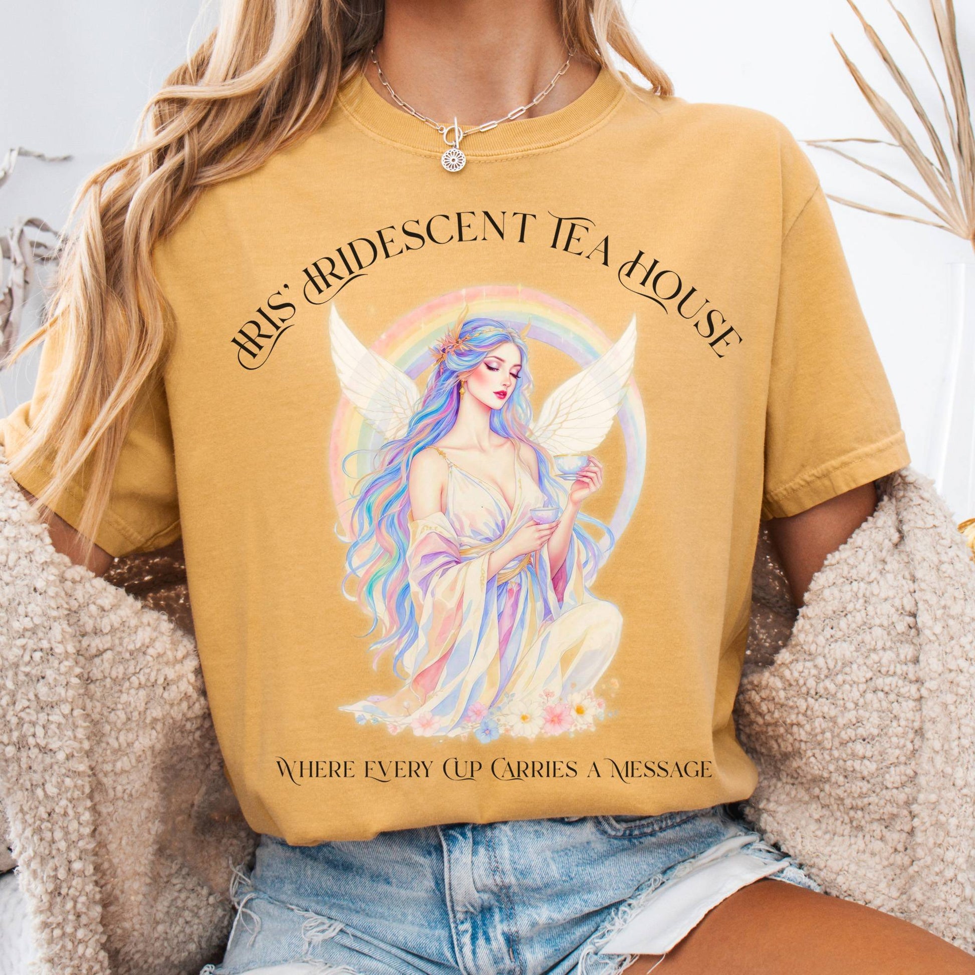 T-Shirt Mustard / S Iris’ Iridescent Tea House Mythology Tee The Mystic Eden