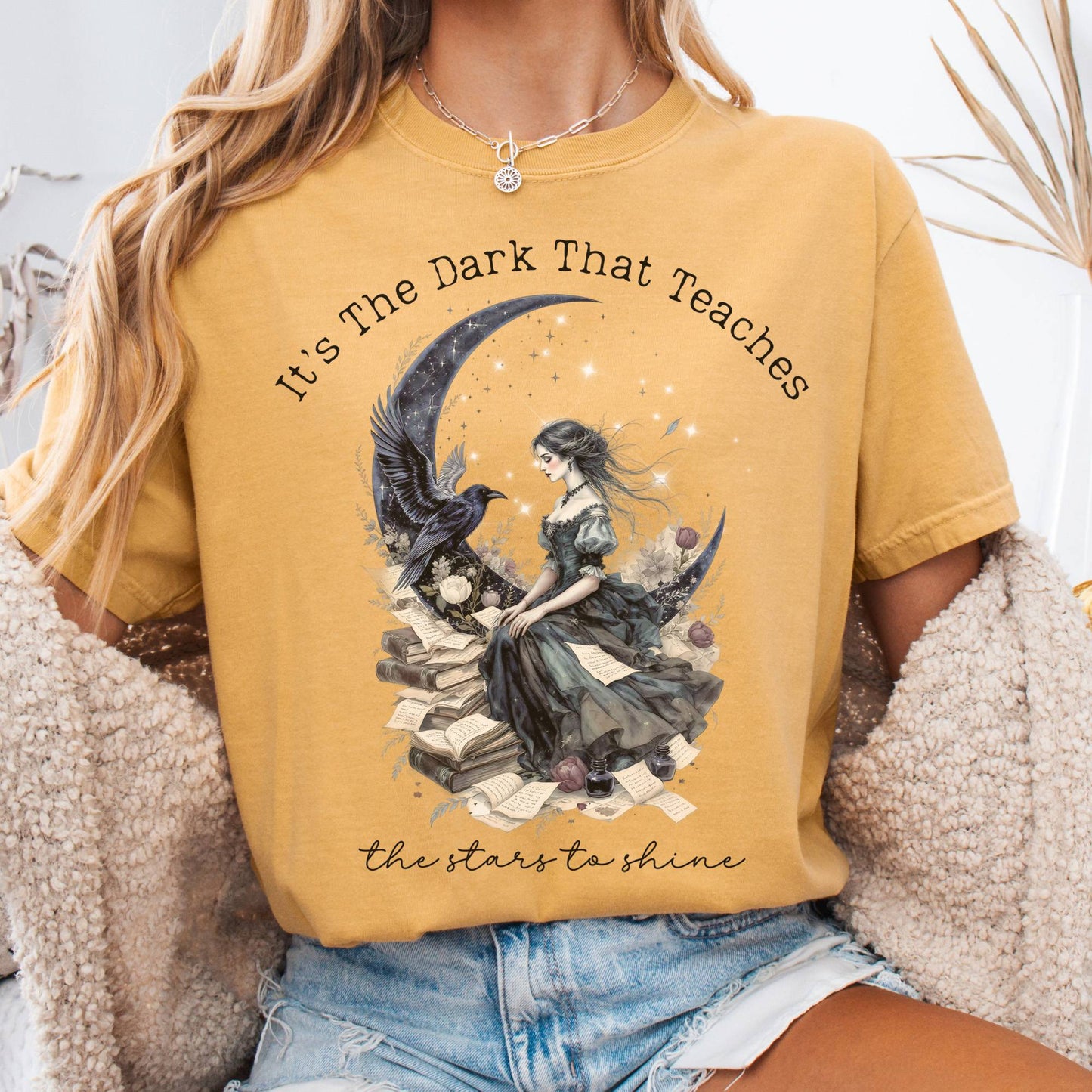 T-Shirt Mustard / S It's the Dark That Teaches the Stars to Shine Poe Inspired Tee The Mystic Eden