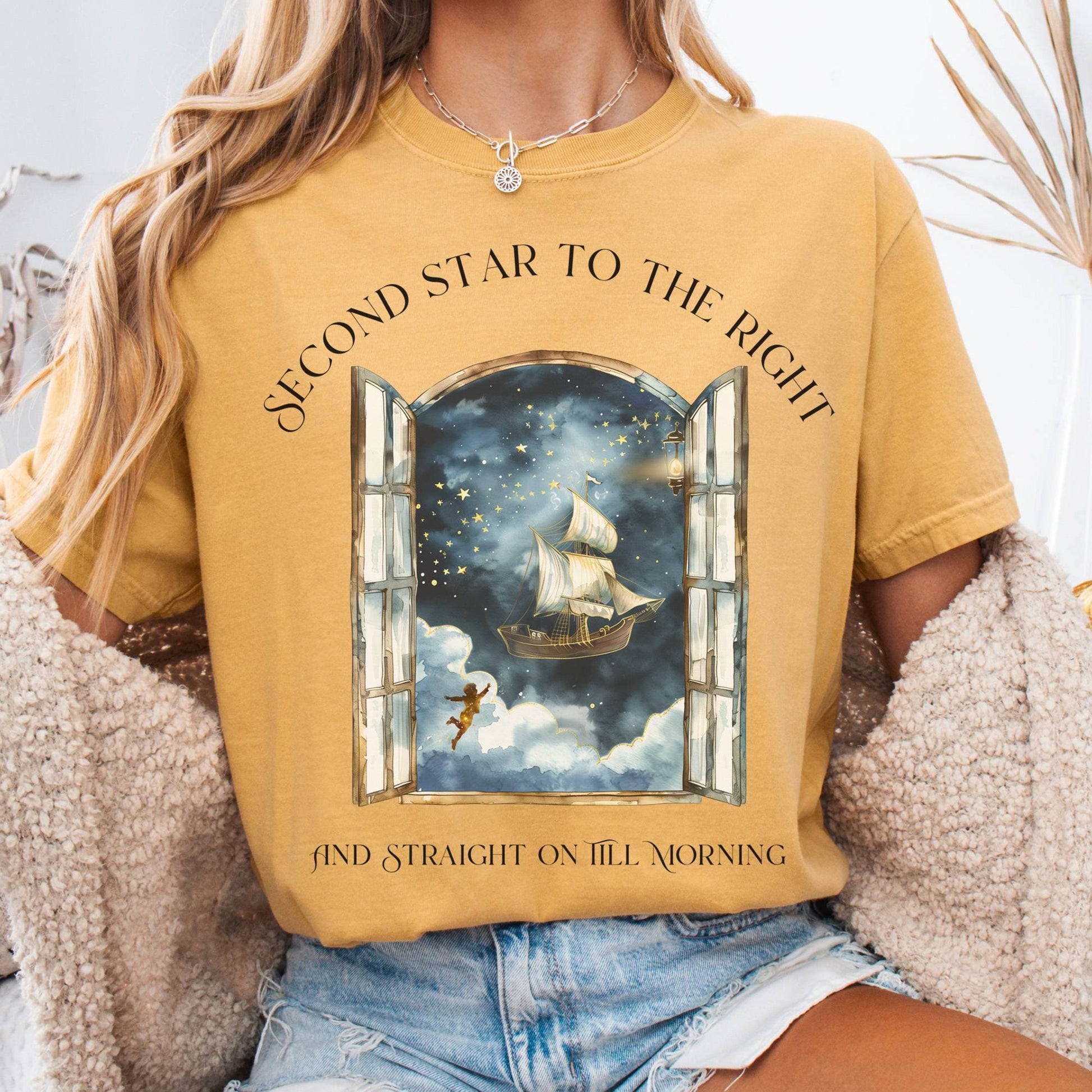 T-Shirt Mustard / S Second Star to the Right Peter Pan Tee The Mystic Eden