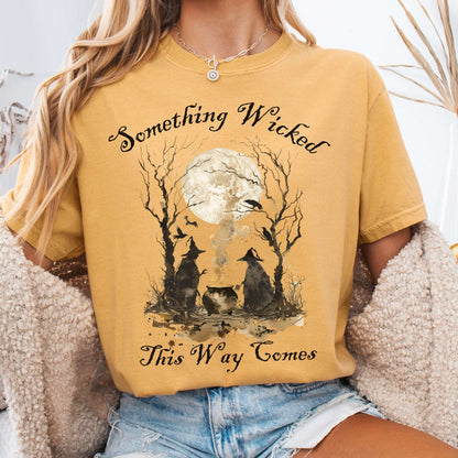 T-Shirt Mustard / S Something Wicked This Way Comes, Shakespeare Macbeth Witches Shirt The Mystic Eden