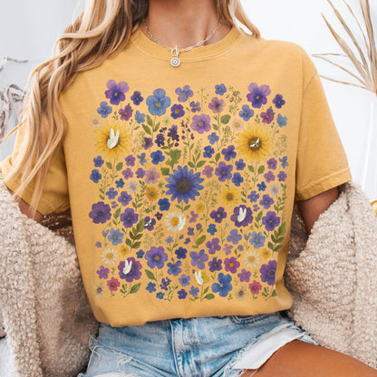 T-Shirt Mustard / S Sunflower Garden T-Shirt – Vibrant Bloom Tee The Mystic Eden