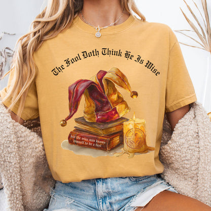 T-Shirt Mustard / S The Fool Doth Think He Is Wise Shakespeare Tee The Mystic Eden