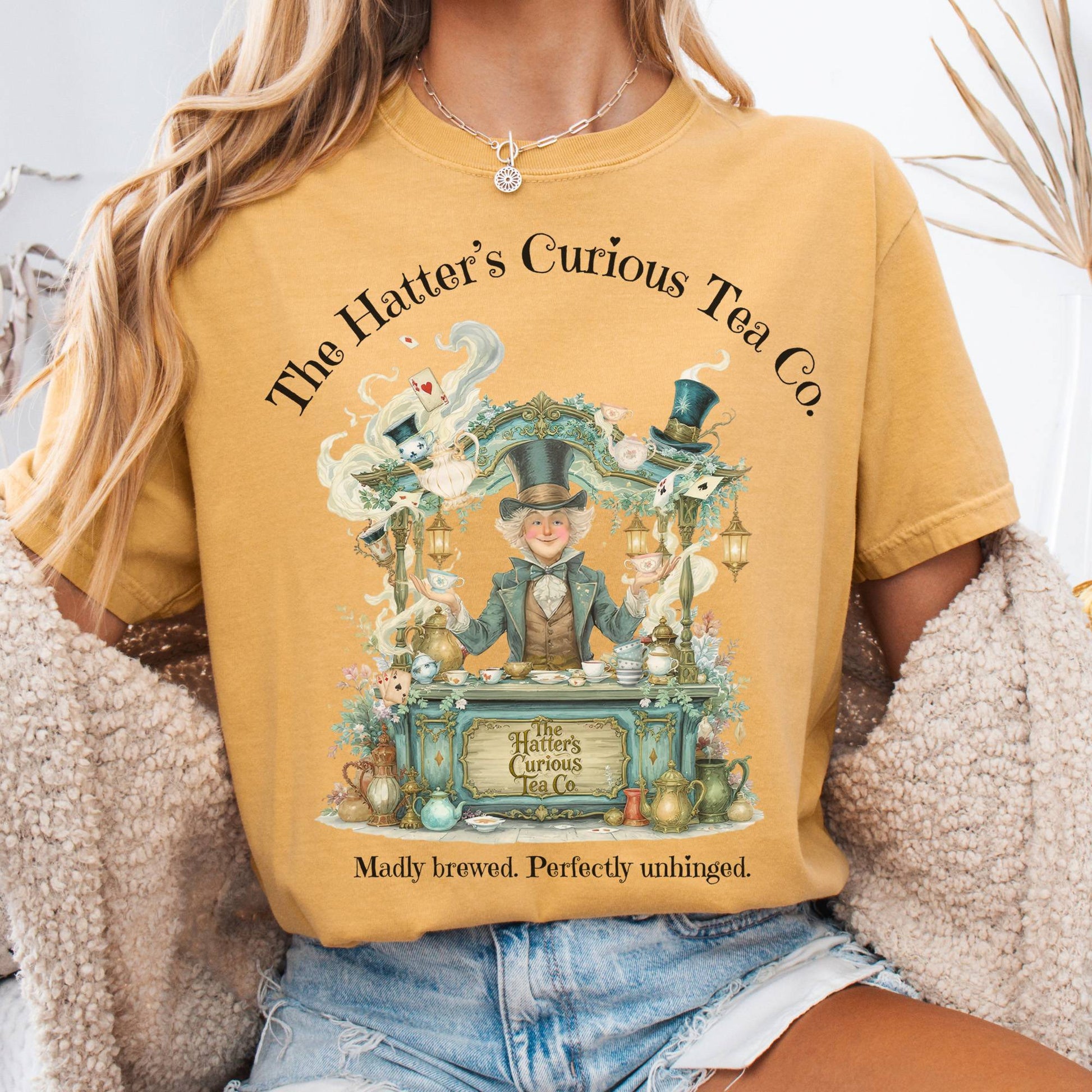 T-Shirt Mustard / S The Hatters Curious Tea Co T-Shirt The Mystic Eden