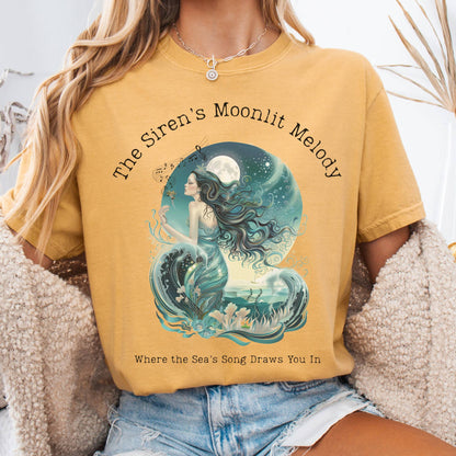 T-Shirt Mustard / S The Siren's Moonlit Melody Mythology Tee The Mystic Eden