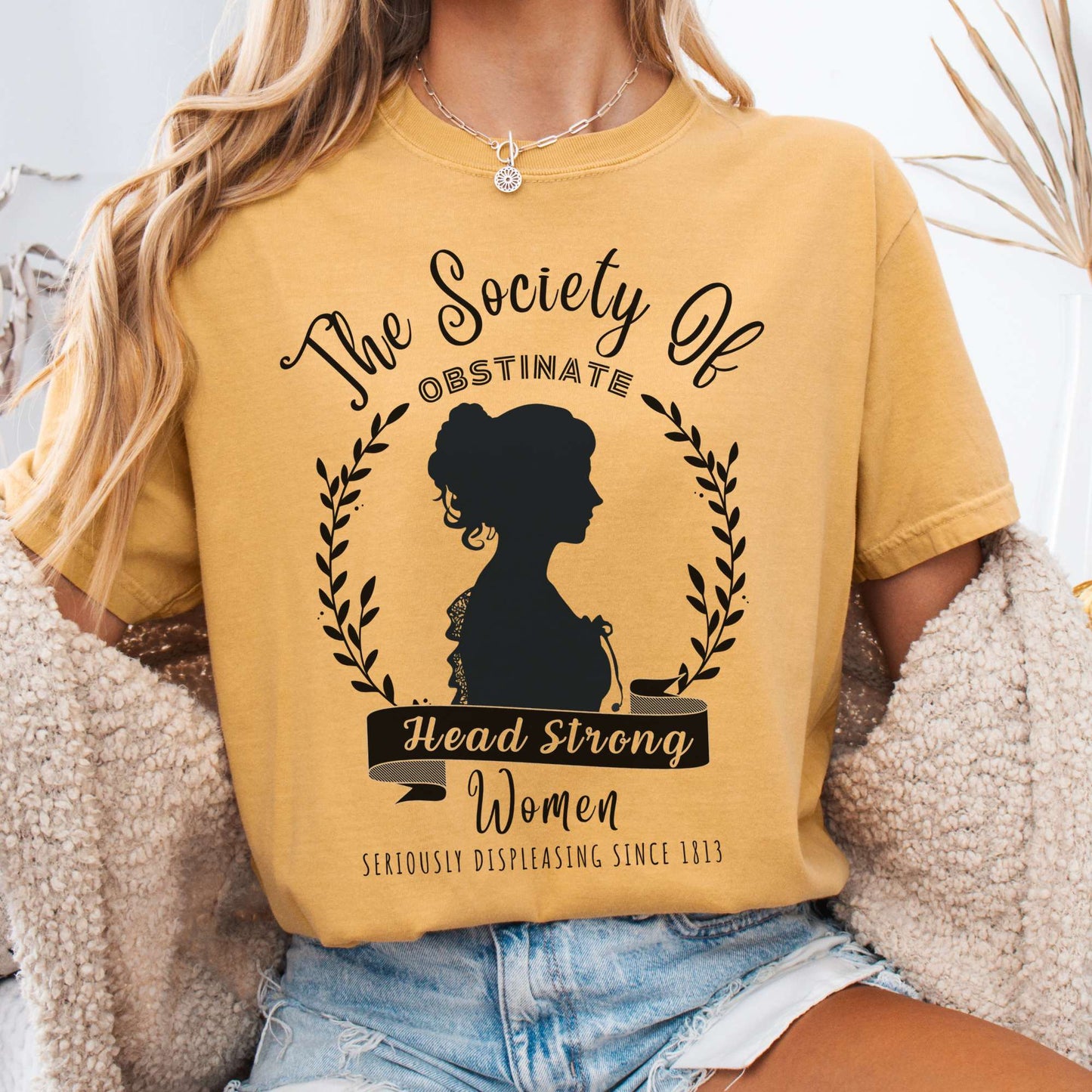 T-Shirt Mustard / S The Society of Obstinate Head Strong Women Jane Austen Shirt The Mystic Eden