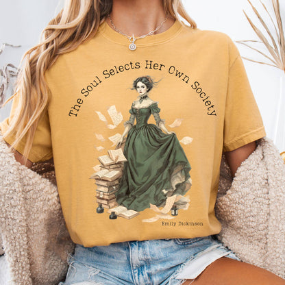 T-Shirt Mustard / S The Soul Selects Her Own Society Emily Dickinson Tee The Mystic Eden
