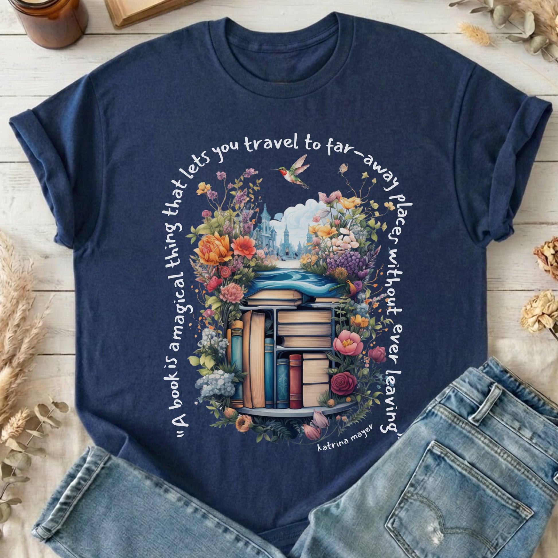 T-Shirt Navy / S A Book Is A Magical Thing T-Shirt The Mystic Eden