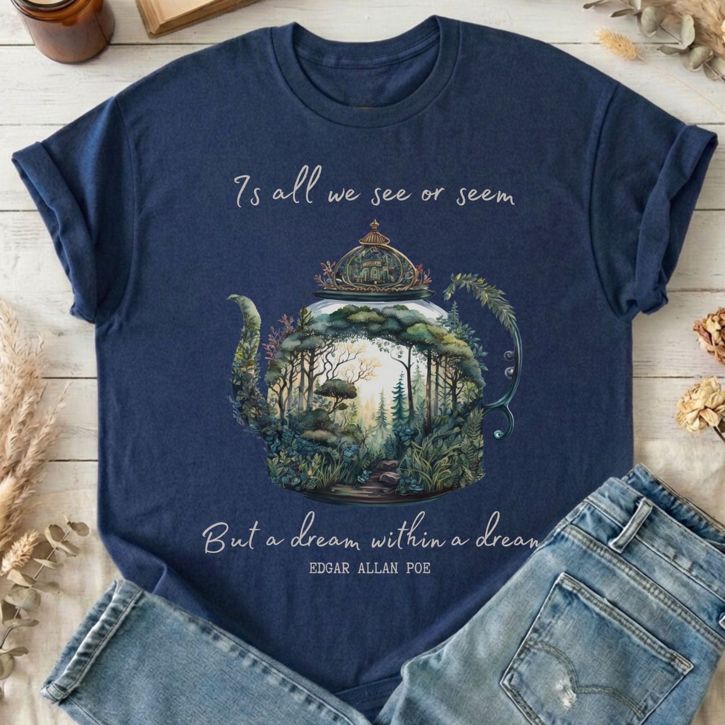 T-Shirt Navy / S Dream Within A Dream Poe T-Shirt The Mystic Eden