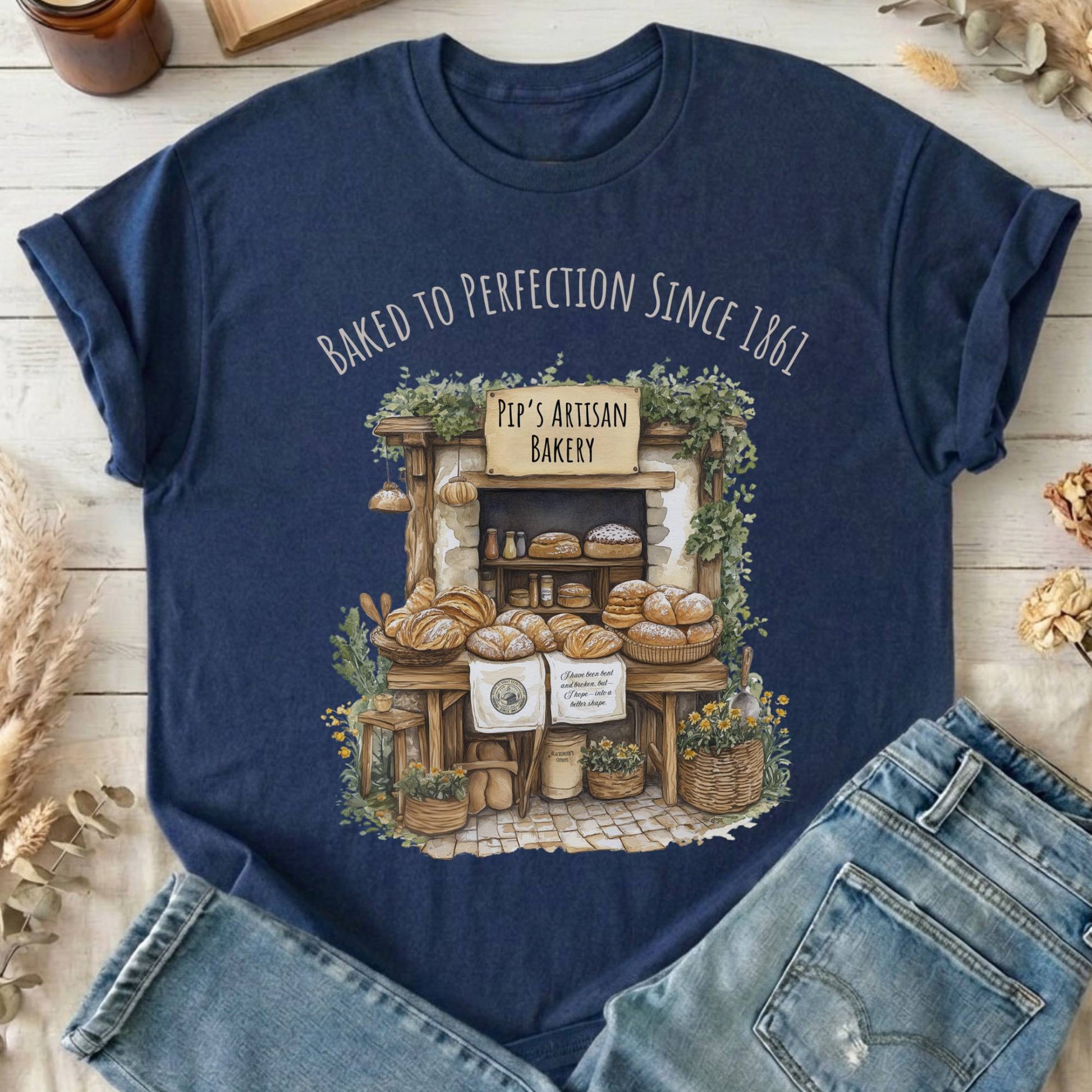 T-Shirt Navy / S Pip's Artisan Bakery Great Expectations Dickens T-Shirt The Mystic Eden