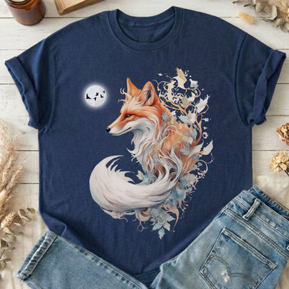 T-Shirt Navy / S Whimsical Fox T-Shirt The Mystic Eden