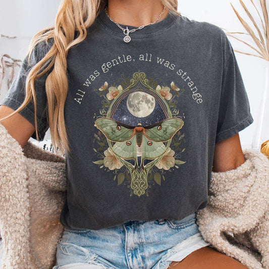 T-Shirt Pepper / S All Was Gentle All Was Strange Edgar Allan Poe Tee The Mystic Eden