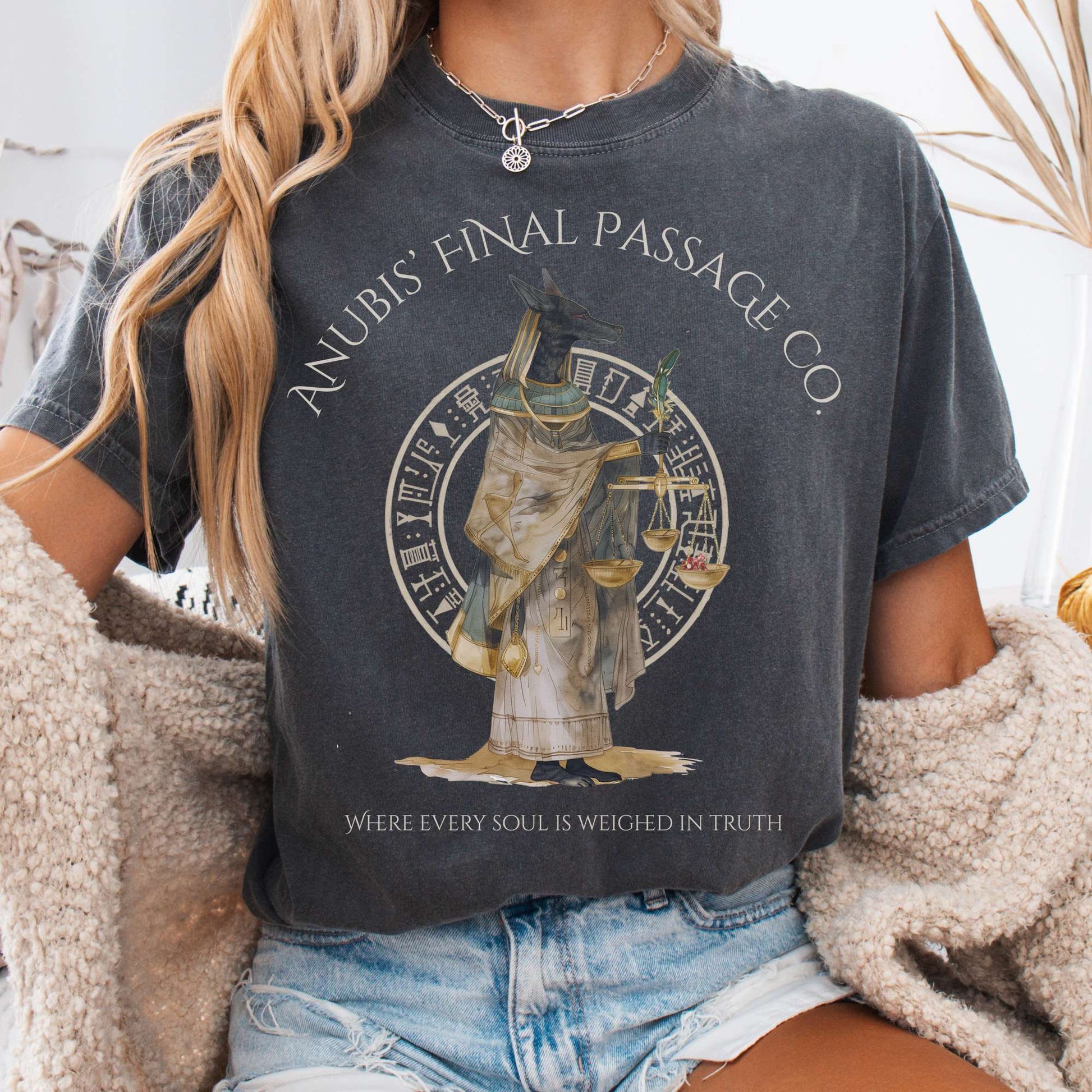 T-Shirt Pepper / S Anubis' Final Passage Co Egyptian Mythology The Mystic Eden