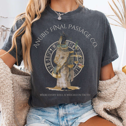 T-Shirt Pepper / S Anubis' Final Passage Co Egyptian Mythology The Mystic Eden