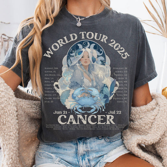 T-Shirt Pepper / S Cancer Concert T-Shirt - Zodiac World Tour 2025 Shirt The Mystic Eden