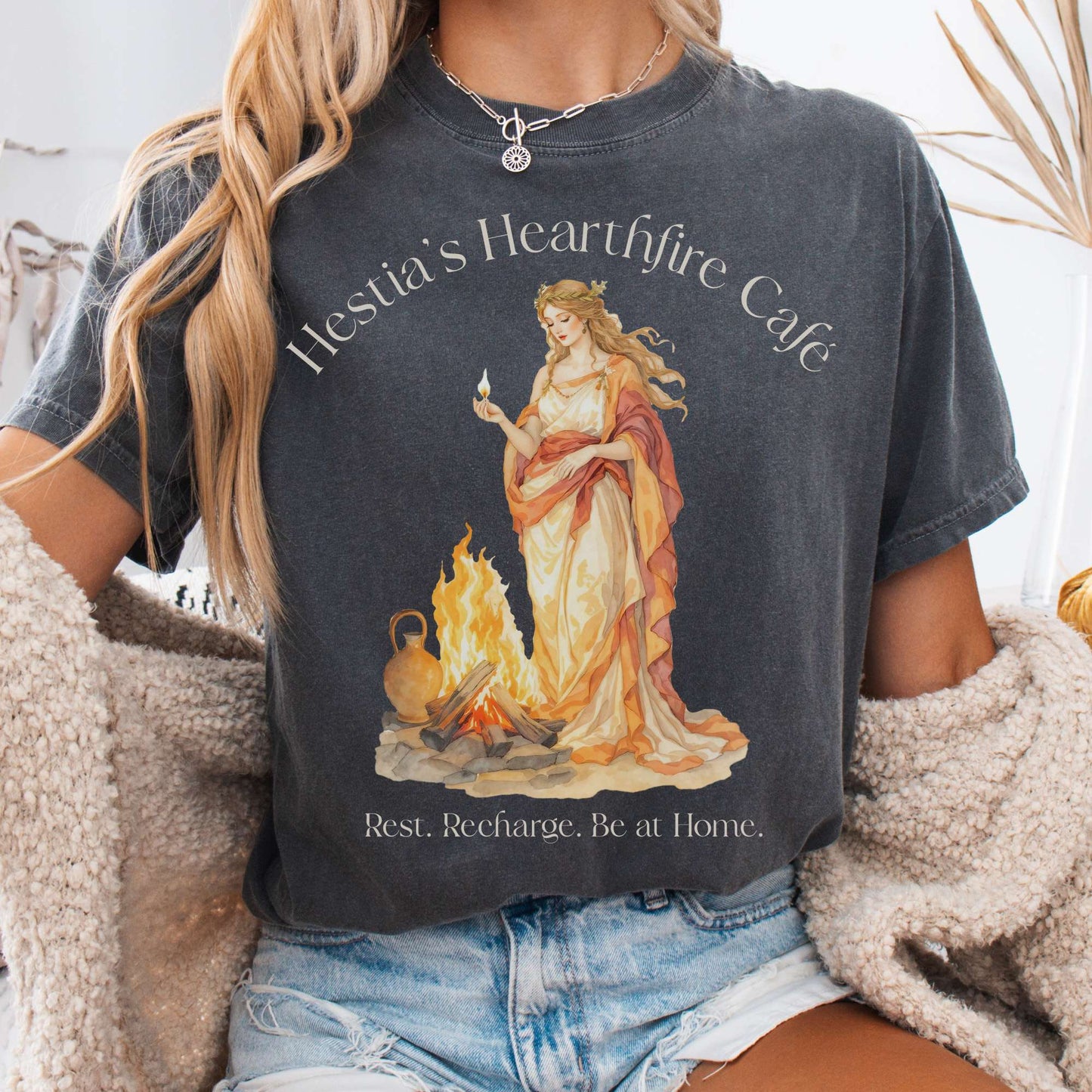 T-Shirt Pepper / S Hestia’s Hearthfire Café Mythology Tee The Mystic Eden