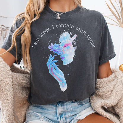 T-Shirt Pepper / S I Contain Multitudes Walt Whitman Tee The Mystic Eden