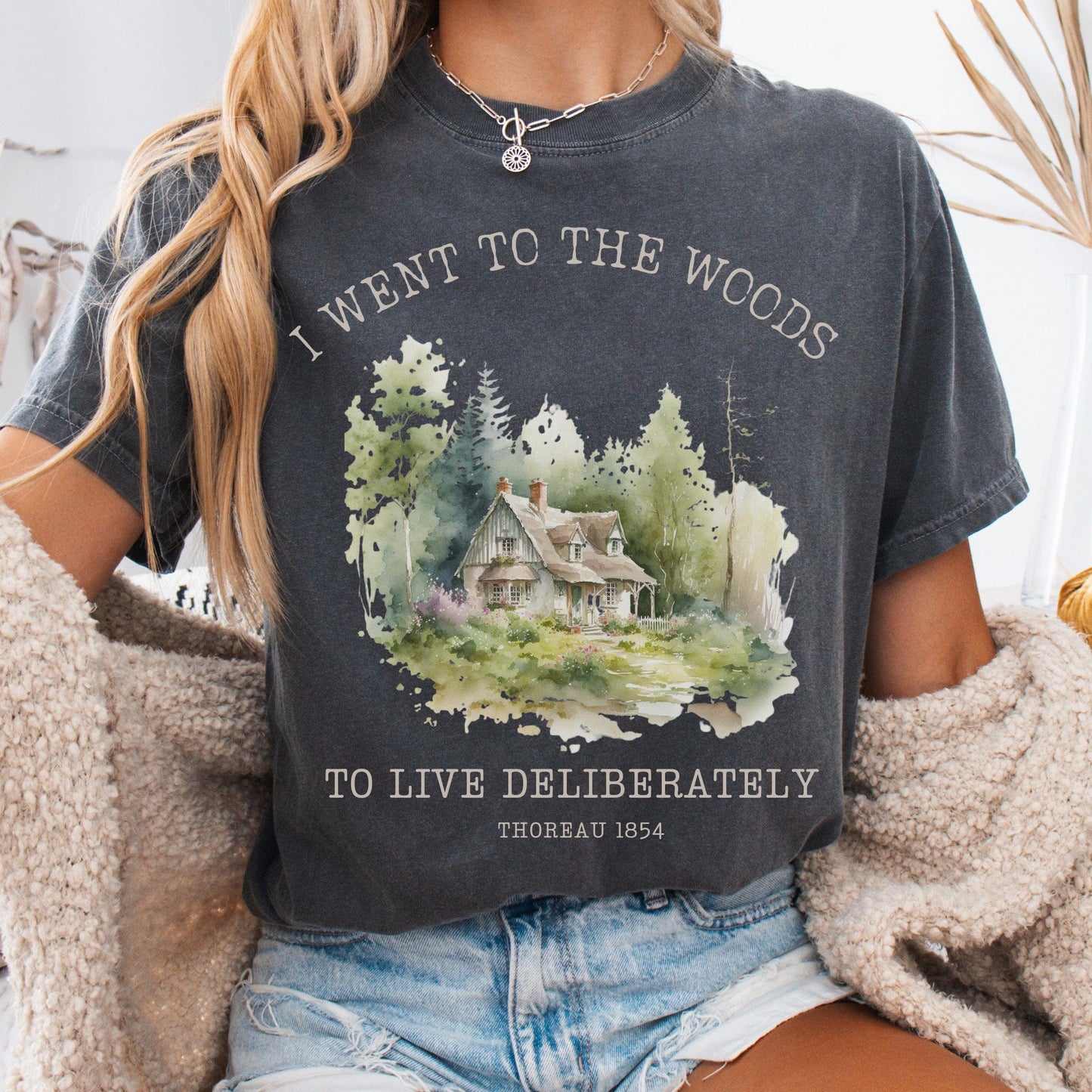 T-Shirt Pepper / S I Went To the Woods To Live Deliberately Cottage Edition T-Shirt The Mystic Eden