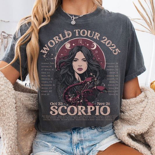 T-Shirt Pepper / S Scorpio Concert T-Shirt - Zodiac World Tour 2025 Shirt The Mystic Eden