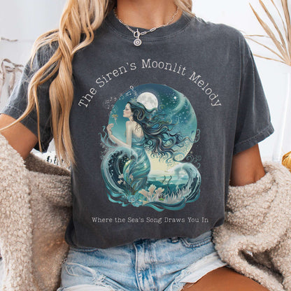T-Shirt Pepper / S The Siren's Moonlit Melody Mythology Tee The Mystic Eden