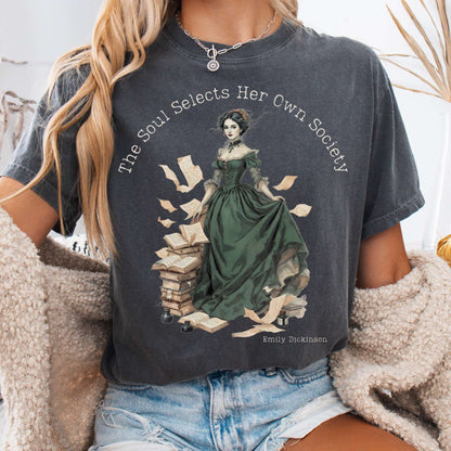 T-Shirt Pepper / S The Soul Selects Her Own Society Emily Dickinson Tee The Mystic Eden