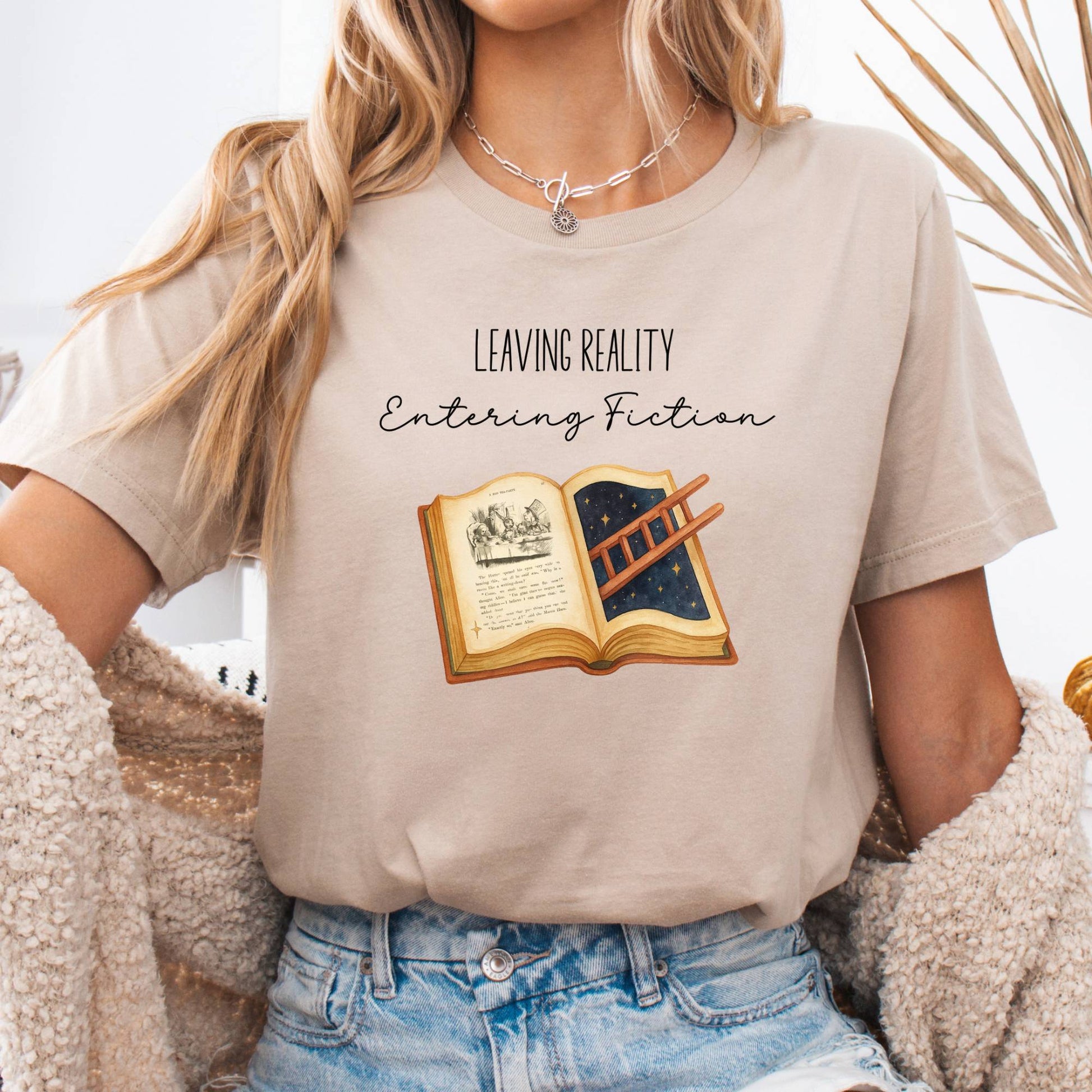 T-Shirt Tan / S Entering Fiction Bella + Canvas Tee – Literary Escape Tee The Mystic Eden