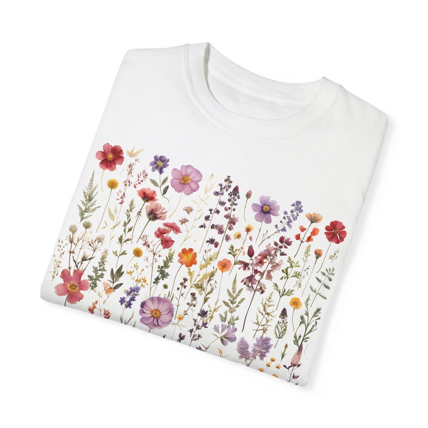 T-Shirt Vintage Cottagecore Pressed Flowers T-shirt The Mystic Eden