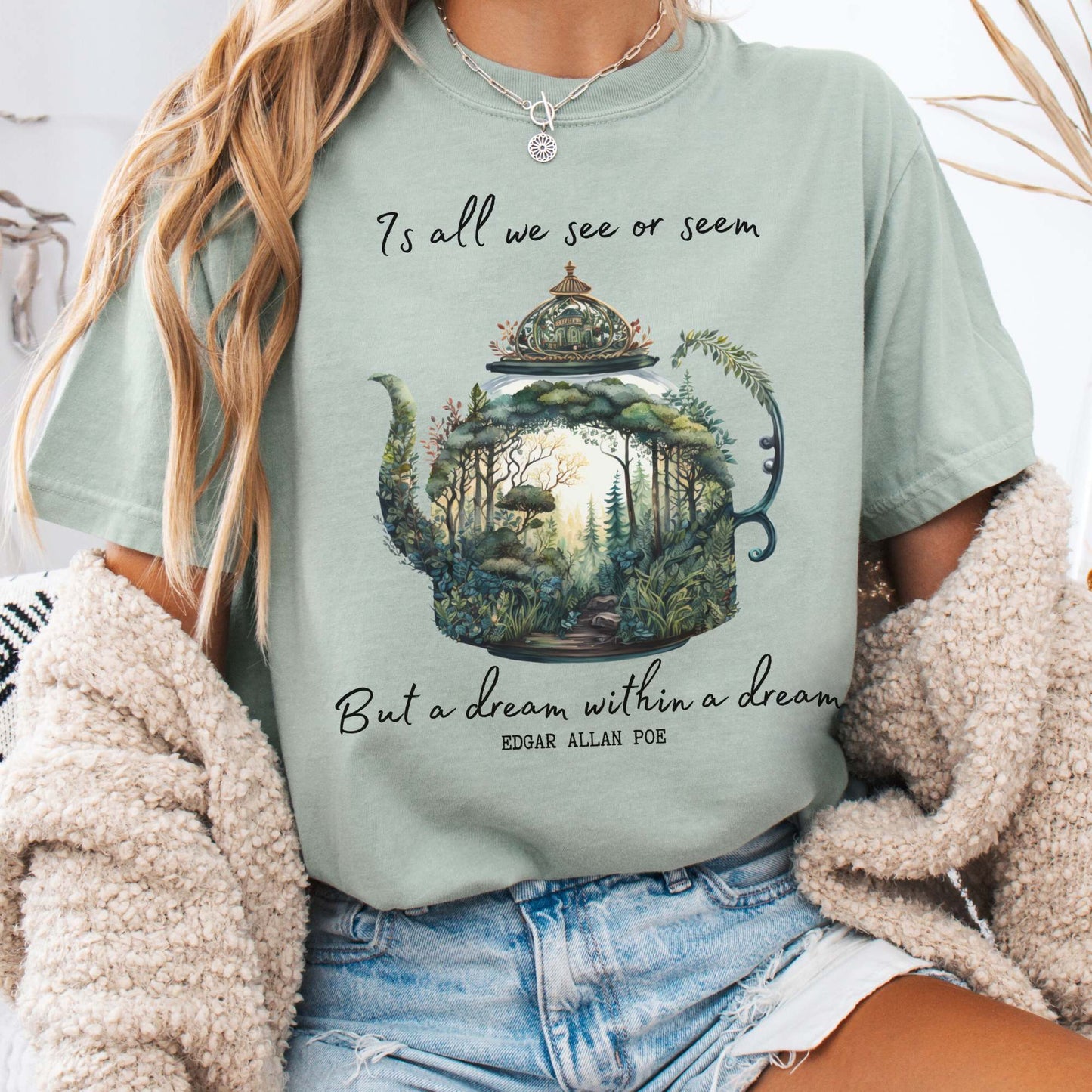 T-Shirt Vintage Edgar Allan Poe Shirt Dream Within A Dream The Mystic Eden