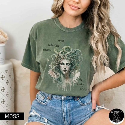 T-Shirt Vintage Medusa Shirt - Well Behaved Women Rarely Make History The Mystic Eden