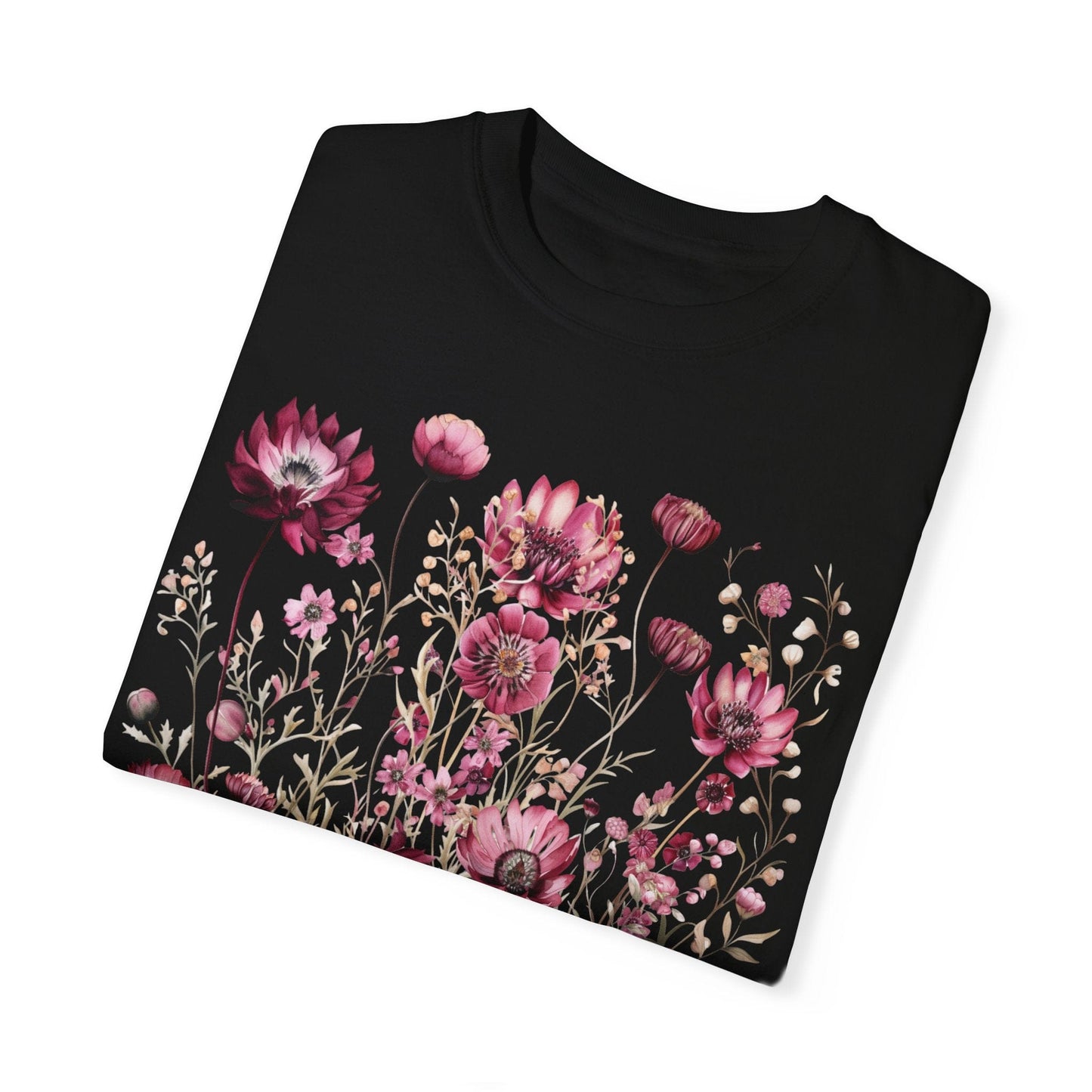 T-Shirt Vintage wildflower maroon floral shirt The Mystic Eden