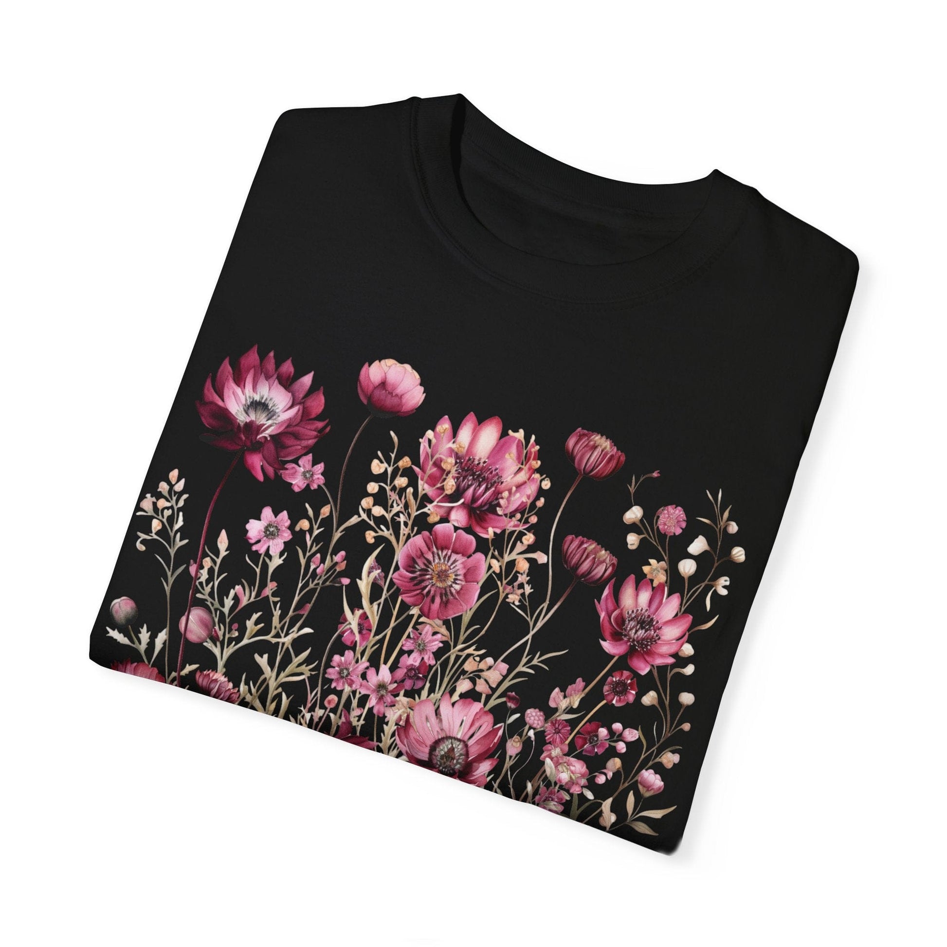 T-Shirt Vintage wildflower maroon floral shirt The Mystic Eden