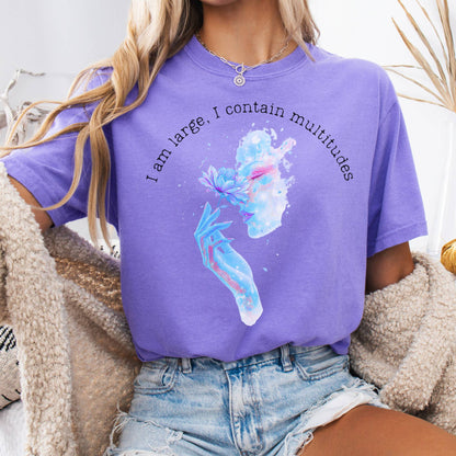 T-Shirt Violet / S I Contain Multitudes Walt Whitman Tee The Mystic Eden