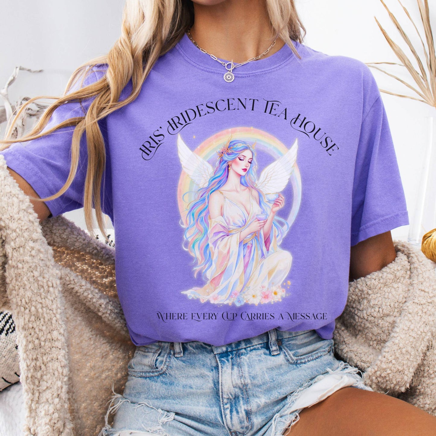 T-Shirt Violet / S Iris’ Iridescent Tea House Mythology Tee The Mystic Eden