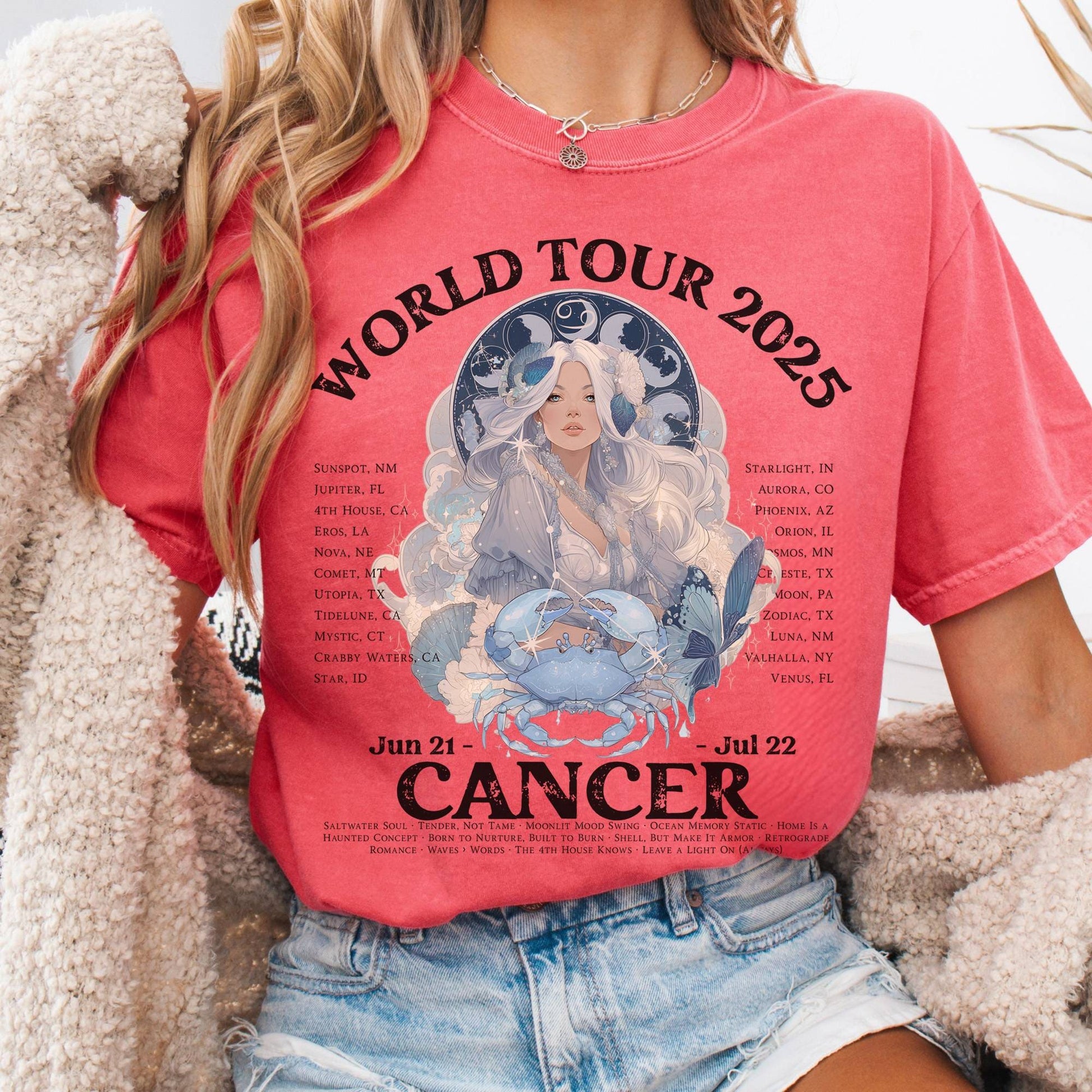 T-Shirt Watermelon / S Cancer Concert T-Shirt - Zodiac World Tour 2025 Shirt The Mystic Eden