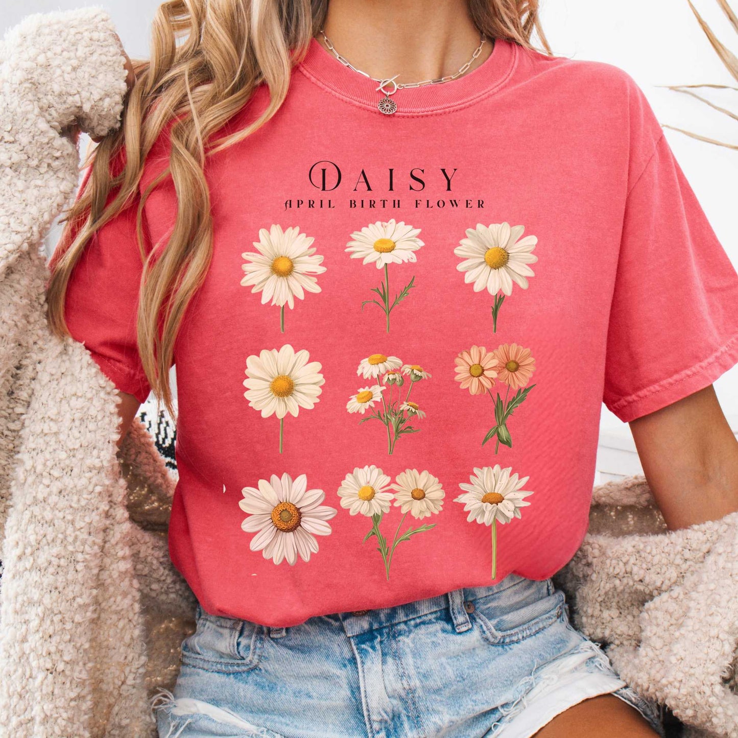 T-Shirt Watermelon / S Daisy April Birth Month Flower Shirt The Mystic Eden