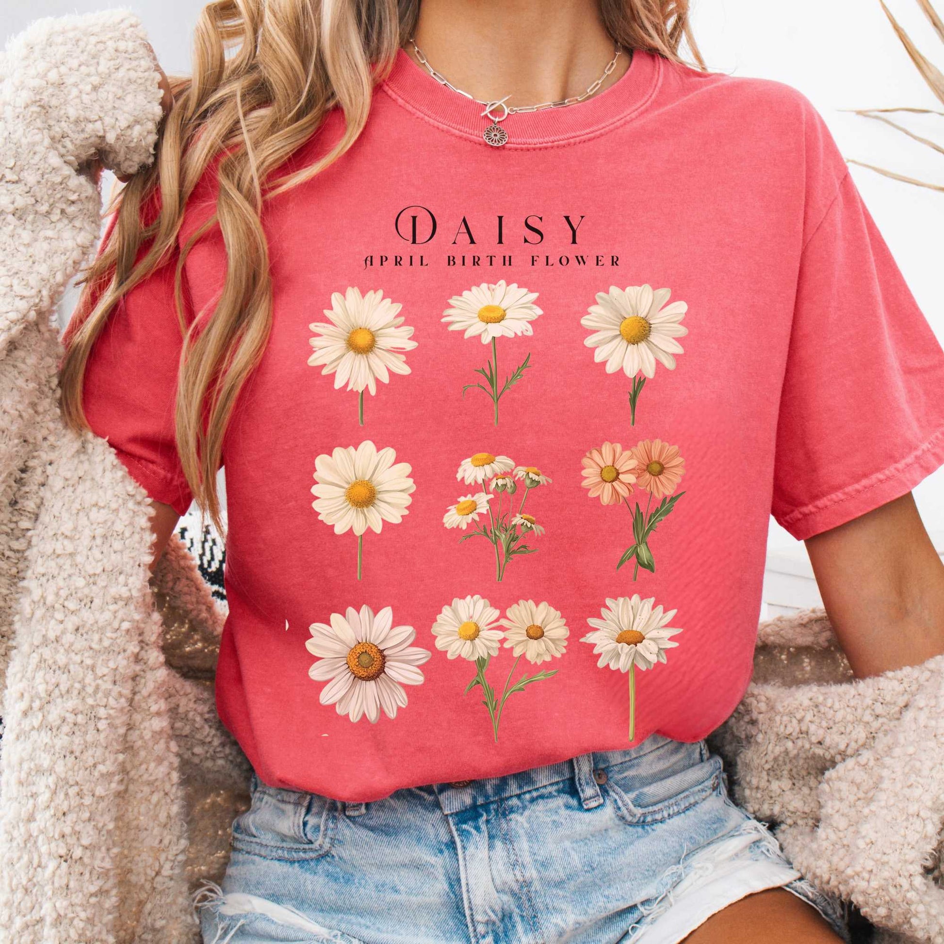 T-Shirt Watermelon / S Daisy April Birth Month Flower Shirt The Mystic Eden